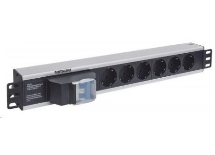 Intellinet 19" 1.5U Rackmount 6-Way Power Strip - German Type, rozvodný panel, 6x DE zásuvka, 1.6m kabel