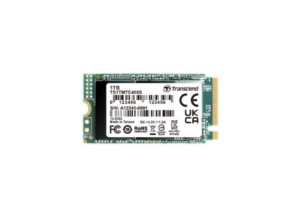 TRANSCEND SSD 400S 1TB, M.2 2242,PCIe Gen3x4, NVMe, 3D TLC, bez DRAM