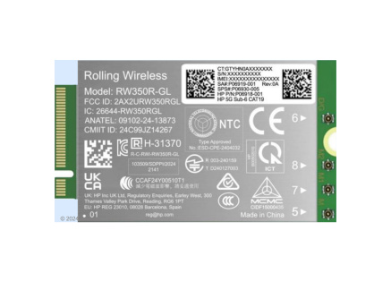 HP 5G/LTE modem Sub-6 WWAN Solution (EB 8 G1i/G1a, EB X G1i, ZB 8 G1i/G1a, ZB Fury G1i, ZB X G1i)