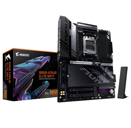 GIGABYTE MB Sc AM5 B850 A ELITE WF7, AMD B850, 4xDDR5, 1xDP, WiFi, ATX