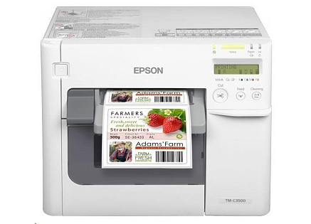 Epson ColorWorks C3500, cutter, disp., USB, Ethernet, NiceLabel, white Epson ColorWorks C3500, cutter, disp., USB, Ethernet, NiceLabel, white