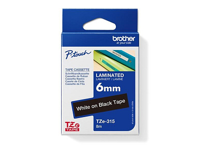 BROTHER TZE315 - kazeta TZ šířky 6mm, laminovaná TZE-315, černá/bílé písmo