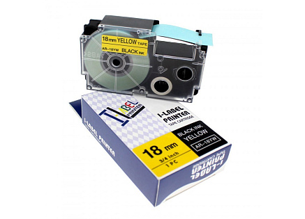 Xerox kompatibilní páska s Casio XR-18YW1, 18mm x 8m, černý tisk / žlutý podklad - ALLPRINT