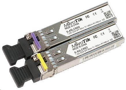 MikroTik SFP (miniGBIC) modul S-45/54LC80D, SM, 80km, 1.25G (pár)