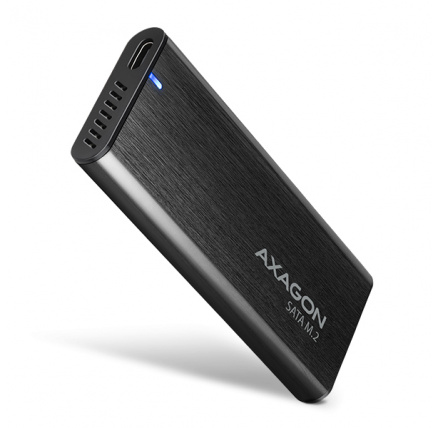 AXAGON EEM2-SBC, USB-C 3.2 Gen 2 - M.2 SATA SSD kovový RAW box, bezšroubkový