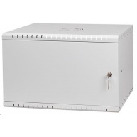 LEXI-Net 19" nástěnný rozvaděč Basic 6U 520x450, plechové dveře, bez zad, rozložený, šedý