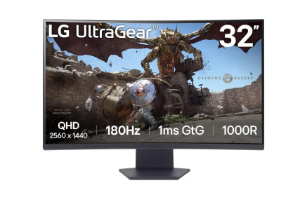 LG MT VA LCD LED 31,5" 32GS60QC - VA panel, 1ms, 180Hz, 2560x1440, HDMI, DP, zakriven, AMD freesync, HDR10, sRGB 99%