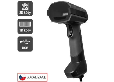Virtuos CCD 2D průmyslová čtečka HT-857, USB, tmavě šedá