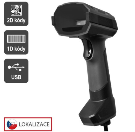 Virtuos CCD 2D průmyslová čtečka HT-857, USB, tmavě šedá