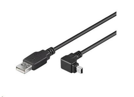 PREMIUMCORD Kabel USB 2.0 A-Mini B (5pin) propojovací, úhlový 1,8m PREMIUMCORD Kabel USB 2.0 A-Mini B (5pin) propojovací, úhlový 1,8m