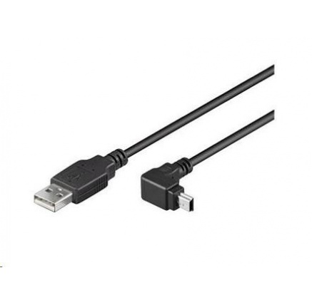 PREMIUMCORD Kabel USB 2.0 A-Mini B (5pin) propojovací, úhlový 1,8m
