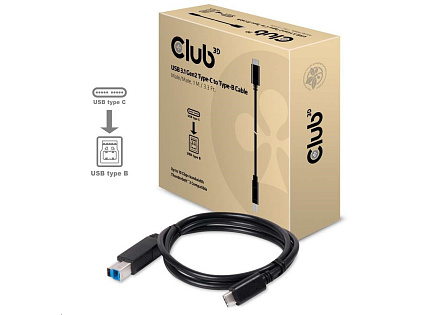 Club3D Kabel USB 3.1 typ C Gen2 na USB typ B (M/M), 1m