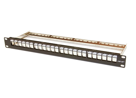 19" modulární patch panel LEXI-Net 24port, černý 19" modulární patch panel LEXI-Net 24port, černý