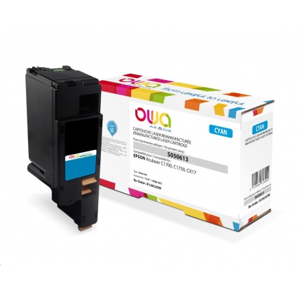 OWA Armor toner pro EPSON AL C1700, C1750, CX17, 1400 Stran, C13S050613, modrá/cyan OWA Armor toner pro EPSON AL C1700, C1750, CX17, 1400 Stran, C13S050613, modrá/cyan