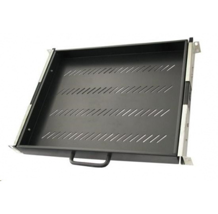 XtendLan 19" výsuvná police s perforací 1U/350mm, nosnost 45kg, černá