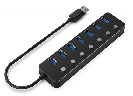 GEMBIRD hub, 7-port USB 3.1 (Gen 1) hub s vypínači GEMBIRD hub, 7-port USB 3.1 (Gen 1) hub s vypínači