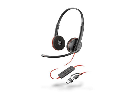Poly Blackwire 3220 náhlavní souprava, USB-C/A adaptér, stereo Poly Blackwire 3220 náhlavní souprava, USB-C/A adaptér, stereo