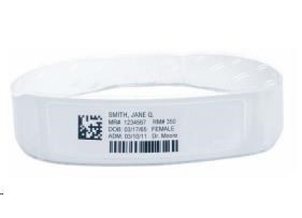 Zebra Wristband, PolyPro/PET, 3 x 11in (76x279mm); DT, Z-Band Fusion, Adhesive Closure, Adult w/ Label, 200/roll, 5 roll