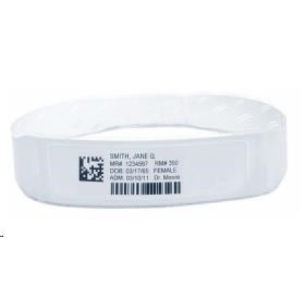 Zebra Wristband, PolyPro/PET, 3 x 11in (76x279mm); DT, Z-Band Fusion, Adhesive Closure, Adult w/ Label, 200/roll, 5 roll Zebra Wristband, PolyPro/PET, 3 x 11in (76x279mm); DT, Z-Band Fusion, Adhesive Closure, Adult w/ Label, 200/roll, 5 roll