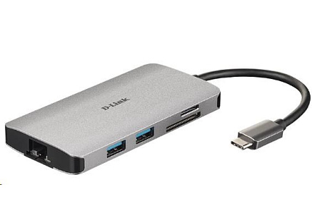 D-Link DUB-M810 8-in-1 USB-C Hub with HDMI/Ethernet/Card Reader/Power Delivery D-Link DUB-M810 8-in-1 USB-C Hub with HDMI/Ethernet/Card Reader/Power Delivery