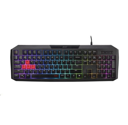 ACER Nitro Gaming Keyboard 100, Membrane Switch, 26 Anti-ghosting kláves, životnost 3 mil. stisků, 7 zón RGB podsvíc ACER Nitro Gaming Keyboard 100, Membrane Switch, 26 Anti-ghosting kláves, životnost 3 mil. stisků, 7 zón RGB podsvíc