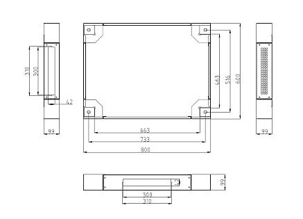 LEXI-Net podstavec s filtrem pro stojanový rozvaděč 600x800, šedý