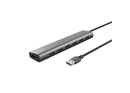 TRUST rozbočovač HALYX, 7portový rozbočovač USB 3.2 Gen1