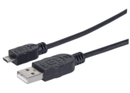MANHATTAN Kabel propojovací USB 2.0 A Male / Micro-B Male, 1.8m, černý MANHATTAN Kabel propojovací USB 2.0 A Male / Micro-B Male, 1.8m, černý