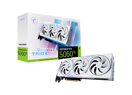 MSI VGA NVIDIA GeForce RTX 5060 Ti 16G GAMING TRIO OC WHITE, RTX 5060 Ti, 16GB GDDR7, 3xDP, 1xHDMI