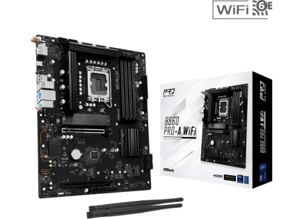 ASRock MB Sc LGA1851 B860 Pro-A WiFi, Intel B860, 4xDDR5, 1xDP, 1xHDMI, WiFi, ATX