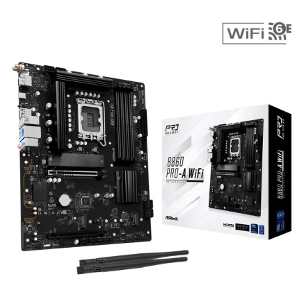 ASRock MB Sc LGA1851 B860 Pro-A WiFi, Intel B860, 4xDDR5, 1xDP, 1xHDMI, WiFi, ATX