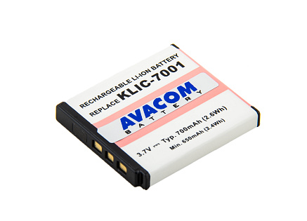 AVACOM fotobaterie pro Kodak KLIC-7001 Li-Ion 3.7V 700mAh 2.6Wh AVACOM fotobaterie pro Kodak KLIC-7001 Li-Ion 3.7V 700mAh 2.6Wh