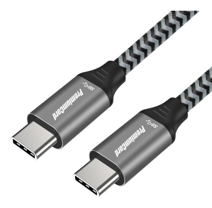 PREMIUMCORD Kabel USB 3.2 Gen 1 USB-C (M/M), bavlněný oplet, 0,5m