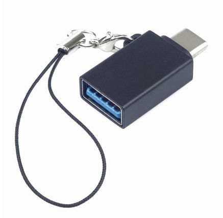 PremiumCord adaptér USB-C male - USB3.0  A female, OTG, černý s očkem na zavěšení