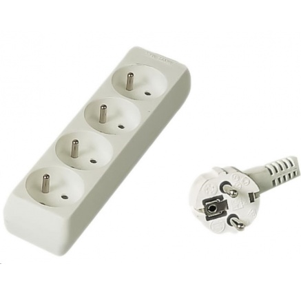 PREMIUMCORD Prodlužovací přívod 230V 2m, 4 zásuvky, bílá PREMIUMCORD Prodlužovací přívod 230V 2m, 4 zásuvky, bílá