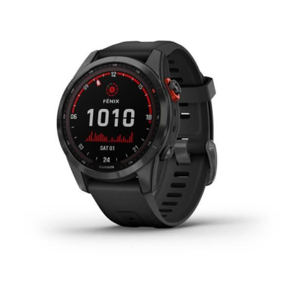Garmin fenix 7s Solar, Gray/ Black Silicone Band, EU