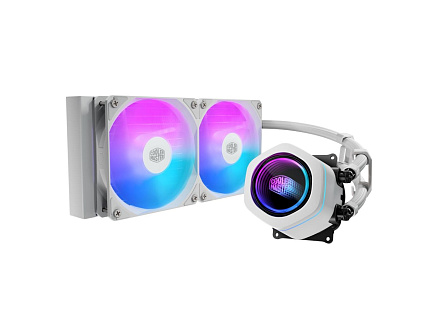 Cooler Master vodní chladič MasterLiquid Core Nex Digital 240 White ARGB, 2x 120mm, ARGB, LGA1851, AM5, Bílá