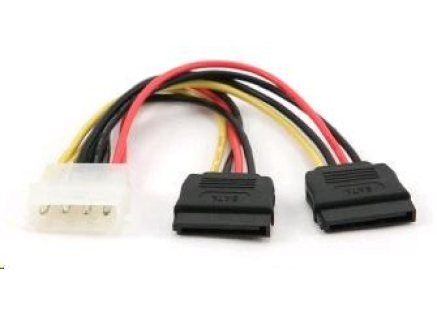 GEMBIRD Kabel SATA napájecí 15cm interní (redukce molex 5,25"/2x SATA) GEMBIRD Kabel SATA napájecí 15cm interní (redukce molex 5,25"/2x SATA)