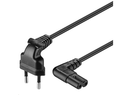 PREMIUMCORD Kabel síťový 230V k magnetofonu se zahnutými konektory 2m