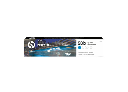HP 981X High Yield Cyan Original PageWide Cartridge (10,000 pages)