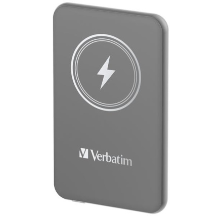 VERBATIM Powerbanka Charge 'n' Go, Magnetická, 5000 mAh, USB-C, Šedá