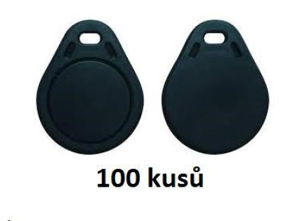 Elatec RFID Unique čip, přívěsek na klíče, 125 kHz, černý, Standard  100-pack