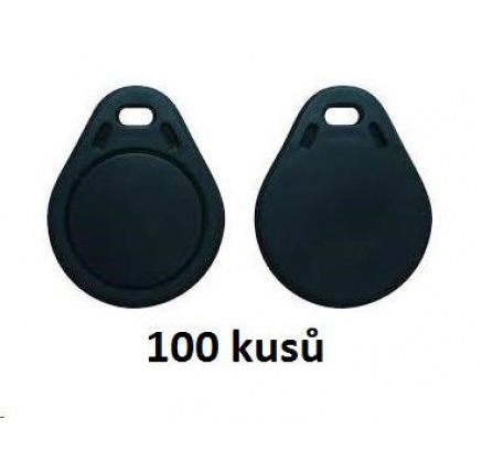 Elatec RFID Unique čip, přívěsek na klíče, 125 kHz, černý, Standard  100-pack