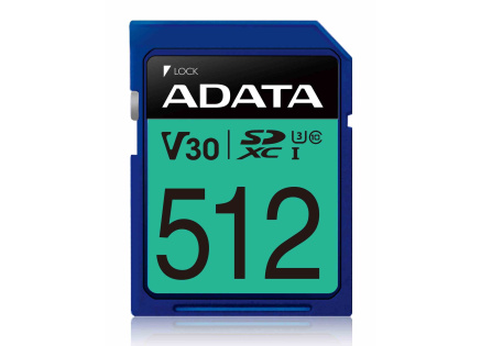 ADATA SDXC karta 512GB Premier Pro UHS-I U3 Class 10 (R:95/W:60 MB/s) ADATA SDXC karta 512GB Premier Pro UHS-I U3 Class 10 (R:95/W:60 MB/s)