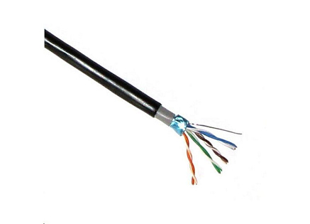 FTP kabel PlanetElite, Cat5E, drát, dvojitý venkovní PE+PVC, Dca, černý, 305m, cívka FTP kabel PlanetElite, Cat5E, drát, dvojitý venkovní PE+PVC, Dca, černý, 305m, cívka