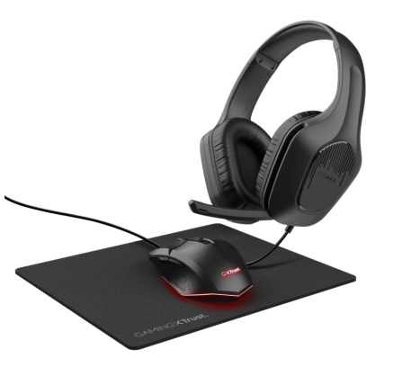 TRUST Sada sluchátka + myš + mousepad GXT 790 3v1 Gaming Bundle, černá TRUST Sada sluchátka + myš + mousepad GXT 790 3v1 Gaming Bundle, černá