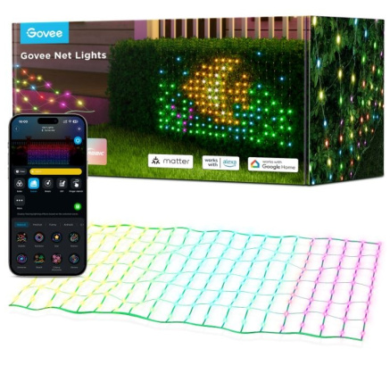 Govee RGBIC venkovní světelná síť - 1,43 x 0,85m Matter