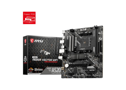 MSI MB Sc AM4 MAG A520M VECTOR WIFI, AMD A520, 2x DDR4, WiFi, 1x DP, 1x HDMI, m-ATX