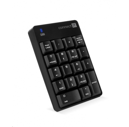 CONNECT IT NumCALC bezdrátová numerická klávesnice, (+ 1x AAA baterie zdarma), ČERNÁ