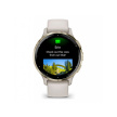 Garmin Venu® 3S, Nerezová luneta Soft Gold, pouzdro Ivory, silikonový řemínek